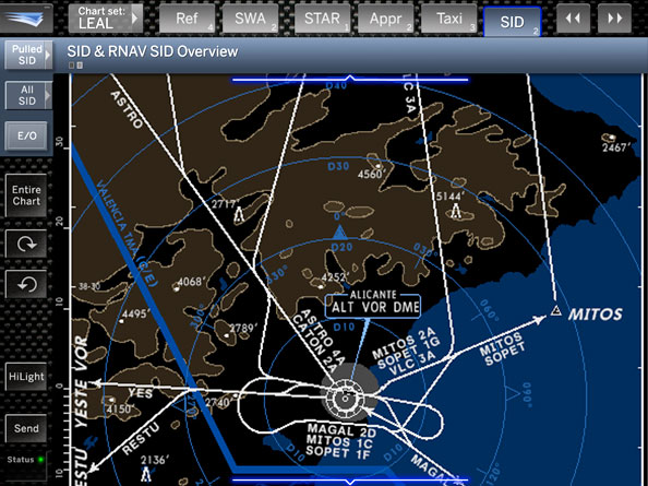 Jeppesen EFB interface screens