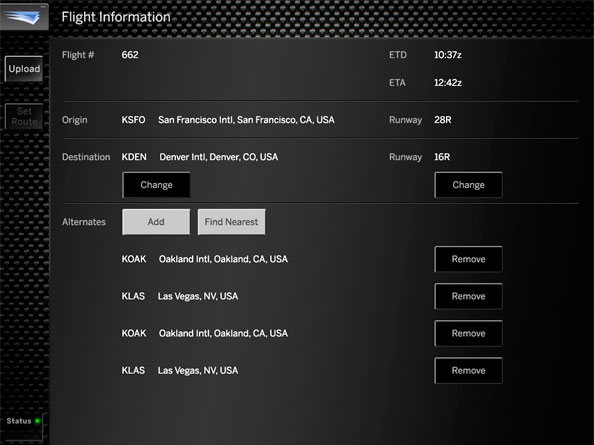 Jeppesen EFB interface screens