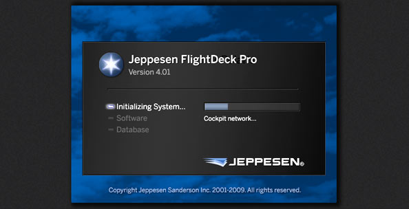 Jeppesen EFB launch screen