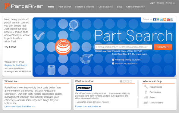 PartsRiver home page